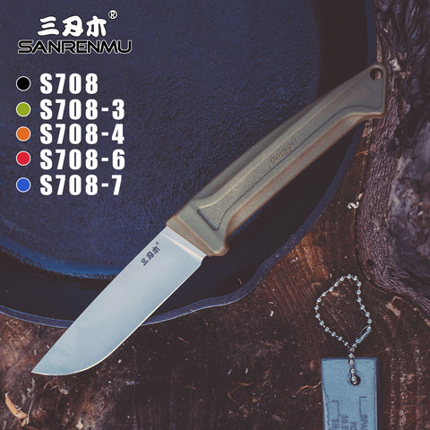 Herramienta EDC para caza al aire libre, Campamento, supervivencia, pesca, utilidad táctica con cuchillo con funda, hoja fija 12C27, S708 SANRENMU CS GO ► Foto 1/6