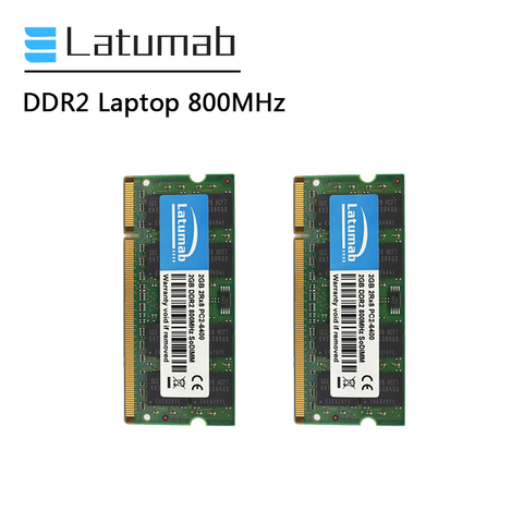 Latumab-módulo de memoria DDR2 para ordenador portátil, memoria de 2GB, 4GB de RAM, 800MHz, PC2-6400 de memoria para PC, So Dimm, Notebook ► Foto 1/6