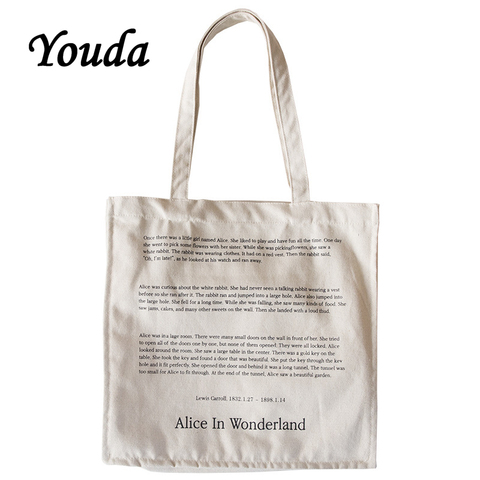 Youda-Bolso de lona de diseño Original para mujer, bolso de compras de gran capacidad, sencillo y clásico, a la moda ► Foto 1/6