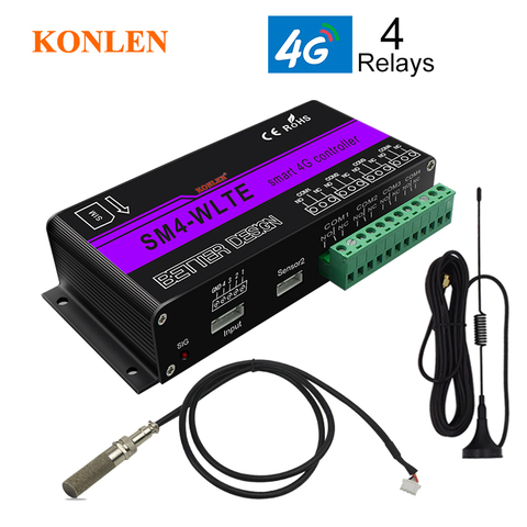 Controlador de relé 4G LTE 3G GSM GPRS, interruptor de alimentación remoto inteligente, SMS, Control de temperatura, humedad, puerta de garaje, abridor automático ► Foto 1/6