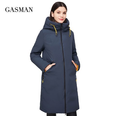 GASMAN 2022 Thcik marca de moda Parka chaqueta de invierno de mujeres abrigos con capucha mujer caliente prendas de vestir de alta calidad vintage 210 ► Foto 1/6