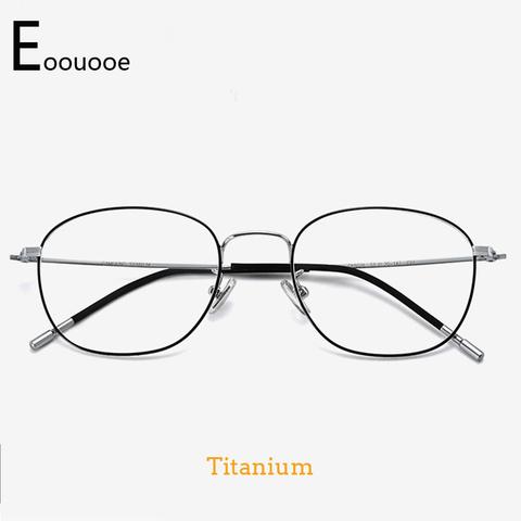 Gafas ovaladas de titanio para hombre y mujer, anteojos con montura Ultra ligera, graduadas, redondas, a la moda ► Foto 1/5