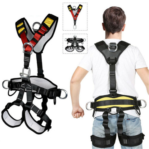 Cinturón de seguridad para montañismo, equipo de protección de trabajo aéreo para descenso, expansión al aire libre, cinturón de escalada, arnés de cuerpo completo ► Foto 1/6