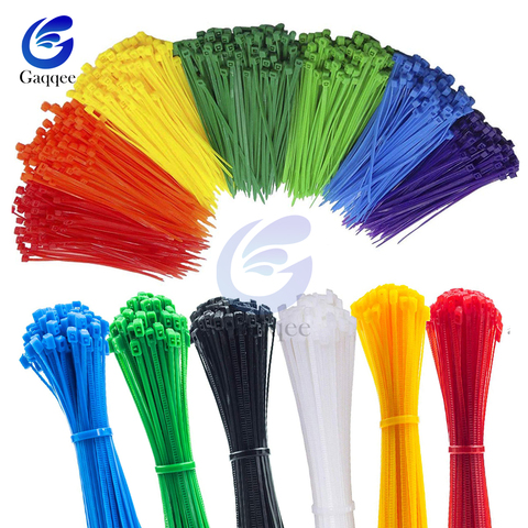 100 Uds 200mm de auto-bloqueo de Cable de Nylon tirantes negro rojo azul Cable de Fasten Cable de lazo 12 Color 2.5x200mm ► Foto 1/6