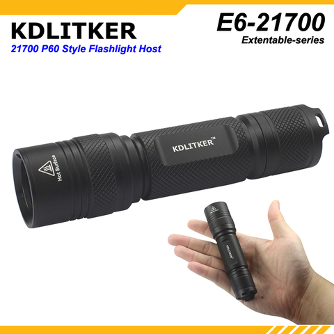 KDLITKER-linterna E6-21700 P60, color negro, 1 ud. ► Foto 1/4