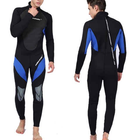 Traje de neopreno Premium de 3mm para hombre, traje de buceo, traje completo de neopreno de manga larga, M-XXXL para nadar, buceo, Freedive ► Foto 1/6