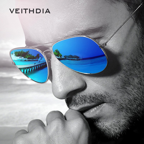 Marca VEITHDIA, gafas de sol Unisex de diseño clásico para hombre, gafas de sol polarizadas UV400, gafas de sol de moda para hombre ► Foto 1/6