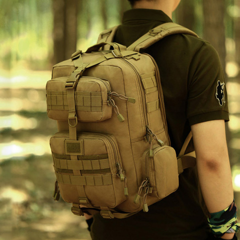 Mochila táctica a prueba de agua para hombre y mujer, morral Molle militar para exteriores, ejército, senderismo, escalada, Camping, bolsa de viaje, 30l ► Foto 1/6