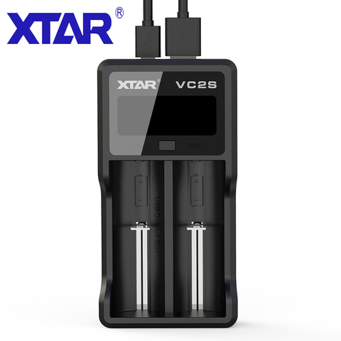 XTAR-cargador tipo batería externa VC2S, LCD, 5V, entrada USB, 3,6 V, 3,7 V, 10400-26650, 1,2 V, AAA, AA, cargador de batería móvil 18650 ► Foto 1/6