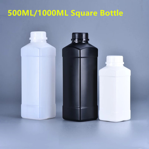 500ml 1000ml botella cuadrada de plástico con abertura estrecha para pintura líquida cosmética envase recargable 1 Uds ► Foto 1/5