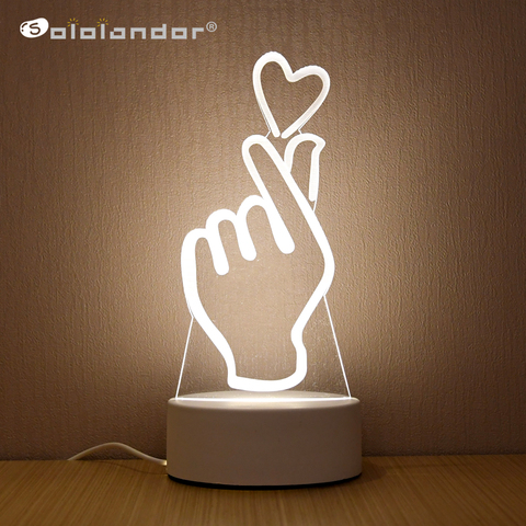 SOLOLANDOR 3D LED lámpara creativa 3D LED noche luces novedad ilusión noche lámpara 3D ilusión lámpara de mesa para luz decorativa de hogar ► Foto 1/6