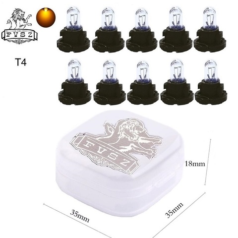 Lámpara de cristal Interior para salpicadero de coche, Bombilla amarilla con indicador de botón de aire acondicionado, T4, 12V, 14V, 1,12 W, 3000K, 10 Uds. ► Foto 1/6