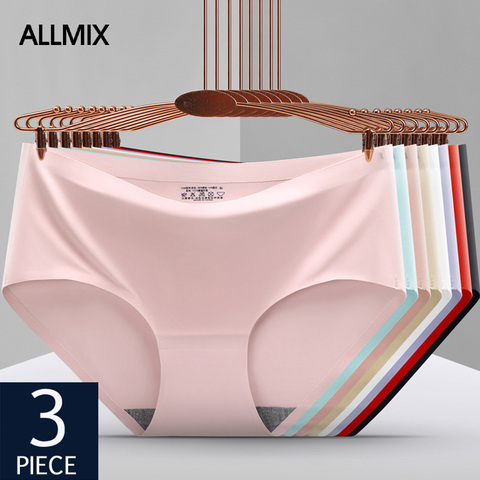ALLMIX 3 unids/lote mujer Sexy bragas conjuntos de ropa interior sin costura cómodo ropa interior de cintura baja mujer escritos dama ropa interior ► Foto 1/6