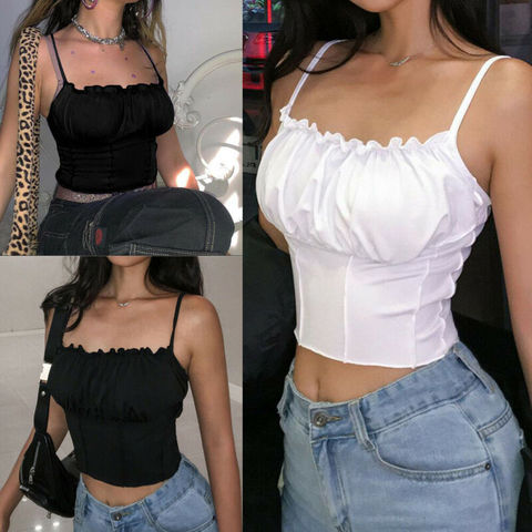 Camiseta sin mangas para mujer, corpiño, Top corto, Bralette, blusa, camiseta de verano 2022 ► Foto 1/6