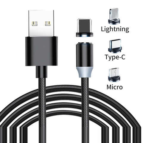 Enchufe magnético de Cable Micro USB tipo C, conector USB C de 8 pines, cargador magnético de carga rápida, redondo ► Foto 1/6