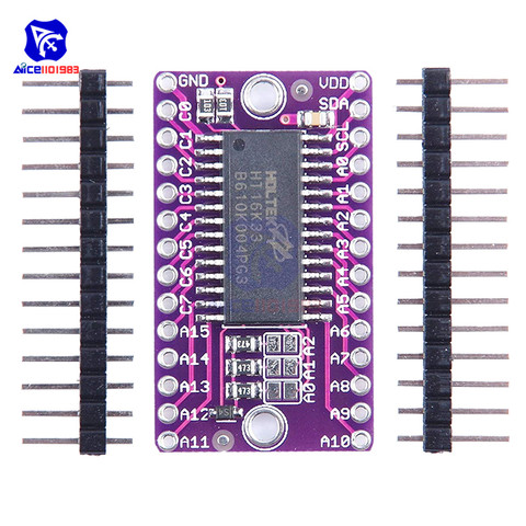 Diymore-Módulo de Control de matriz de puntos HT16K33, placa de desarrollo de controlador de tubo Digital para Arduino, 16x8 LED ► Foto 1/6