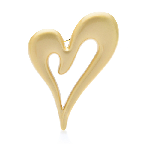 Wuli & baby-broches de corazón Unisex, 3 colores, diseño Simple de Metal, corazón de amor, broches, regalos ► Foto 1/6