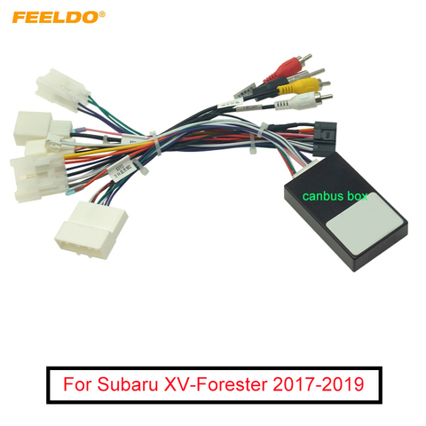 FEELDO-Adaptador de Cable de alimentación de Audio estéreo para coche, 16 Pines, Android, con caja Canbus para Subaru XV-Forester, arnés de cableado para CD/DVD ► Foto 1/6