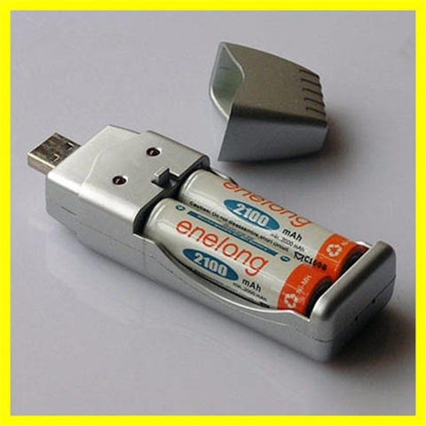 Cargador USB de 1 unidad para Ni-MH AA AAA 2A 3A, conveniente, portátil, carga, batería, dispositivos, cargador de batería nuevo ► Foto 1/6