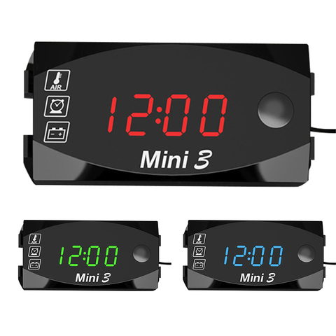 Reloj Digital 3 en 1 de CC 6V-30V, termómetro y voltímetro de voltaje, pantalla LED, probador impermeable IP67 para coche y barco ► Foto 1/6