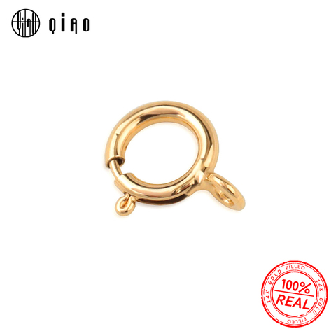 Mejor calidad un par 5mm 6mm 14K de oro llena de primavera anillo broches ganchos de oro de 14K de conexión para collar pulsera DIY hebilla ► Foto 1/6