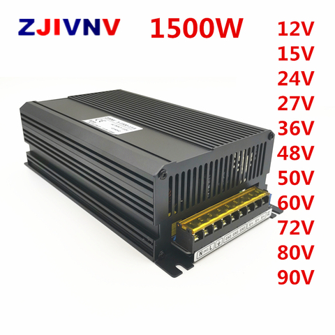 1500W de potencia de conmutación de alimentación AC-DC SMPS salida 12V 15V 24V 36V 48V 48V 50V 60V 72V 80v 90V dc fuente de alimentación ► Foto 1/6