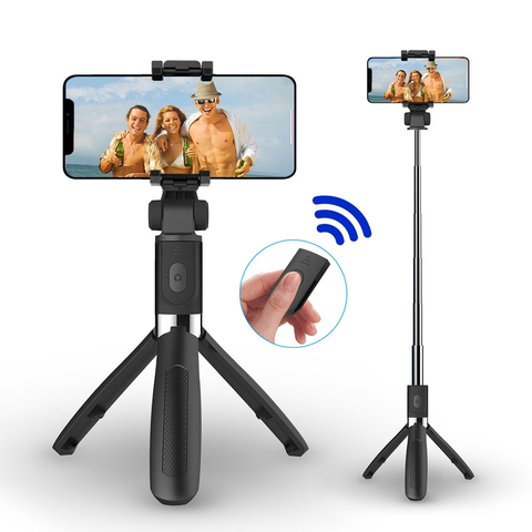 Bluetooth selfie stick para teléfono monopod selfie stick trípode para teléfono iphone smartphone stick soporte pod callos clip de montaje ► Foto 1/6