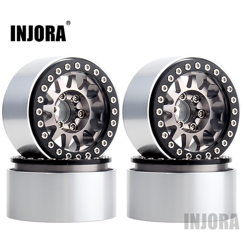 INJORA-llanta de rueda de Metal 1,9, cubo de rueda de 12 radios para 1:10 RC Crawler Axial SCX10 II 90046 AXI03007 TRX-4 Tamiya MST, 4 Uds. ► Foto 1/6