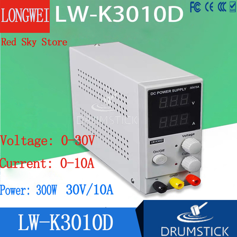 LW-3010D 30V 10A Mini fuente de alimentación de CC Digital ajustable fuente de alimentación de laboratorio 110V 220V enchufe UE/AU/EE. UU. ► Foto 1/6