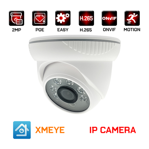 Cámara IP POE de 3MP y 2MP, domo de plástico interior, vídeo CCTV, cámara de seguridad, visión nocturna infrarroja, 265 P, onvif, XMEYE ► Foto 1/6