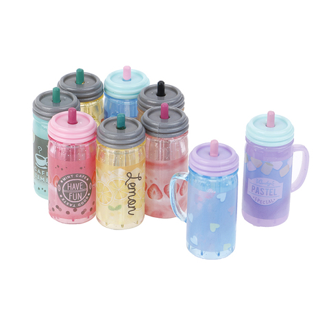 1:12 casa de muñecas Mini Copa taza de jugo de accesorios en miniatura botella de regalos Fruta de resina taza de té de bebidas modelo Juguetes ► Foto 1/6