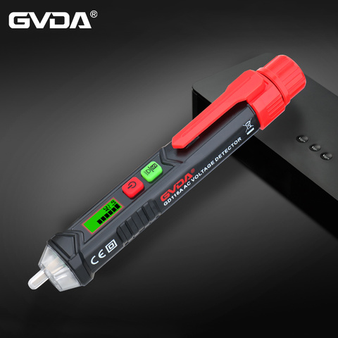 GVDA-Detector Digital de voltaje CA sin contacto, medidor de voltaje inteligente, bolígrafo de 12-1000V, lápiz de prueba eléctrico, alarma de luz LED de sonido ► Foto 1/6