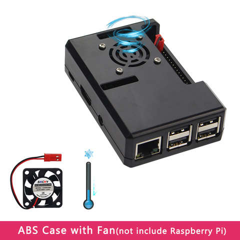Carcasa Raspberry Pi 3 B + Plus ABS transparente/rojo/azul carcasa transparente + ventilador de refrigeración compatible para Raspberry Pi 3 Modelo B + ► Foto 1/6