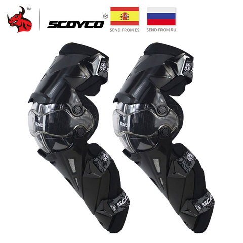 Rodilleras de motocicleta SCOYCO protectores de rodilla de Motocross CE protectores de rodilla de protección de motocicleta protectores de rodilla de carreras engranajes de seguridad abrazadera de carrera ► Foto 1/6