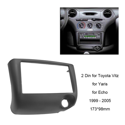 2Din de Audio del coche de Fascia Vitz para Toyota Yaris eco 1999-2005 marco Dash radio CD DVD Kit de montaje en Panel marco bisel ► Foto 1/6