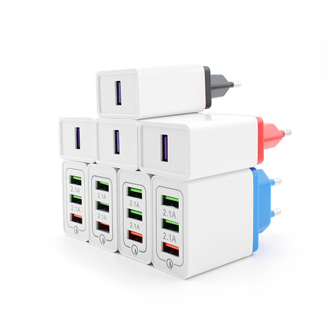 Fuente de alimentación Universal AC/DC 5V adaptador 2A, cargador de teléfono móvil USB de 1-4 puertos, fuente de alimentación USB de 5V, adaptador Universal de 220V enchufe de la UE ► Foto 1/6