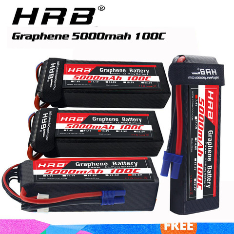 HRB-Batería de grafeno 3s 4s 6s, 5000mAh, 14,8 v, 22,2 v, LiPo, para 1/10, 1/12, RC, coche, Monters, avión, Dron, helicóptero, barco ► Foto 1/6