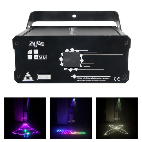 Proyector de luz RGB 3D, escáner de música a Color, patrones de animación, láser DMX512, Fiesta Disco ajustable, luces de Navidad para escenario, 1W ► Foto 1/6