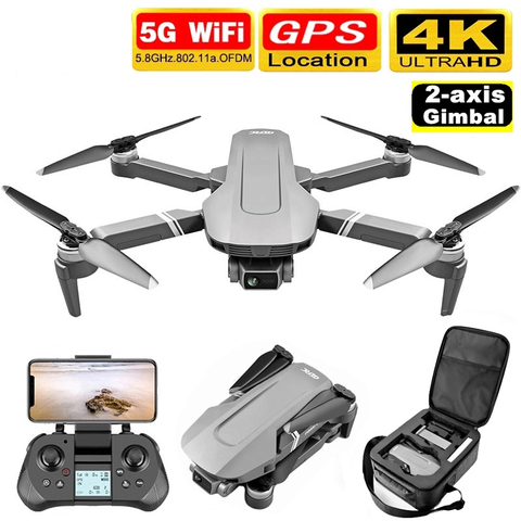 F4 Drone GPS 4K 5G HD sistema de cámara mecánica Gimbal compatible con tarjeta TF Drones distancia estabilizador 2km vuelo 25 Min VS SG906Pro ► Foto 1/6