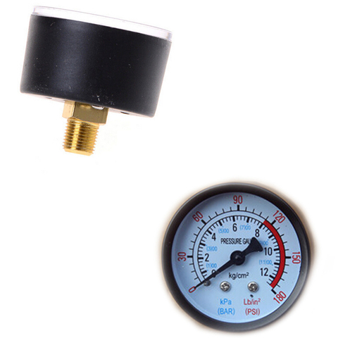 Medidor de presión del fluido hidráulico neumático del compresor de aire más vendido 0-12Bar/0-180PSI ► Foto 1/6