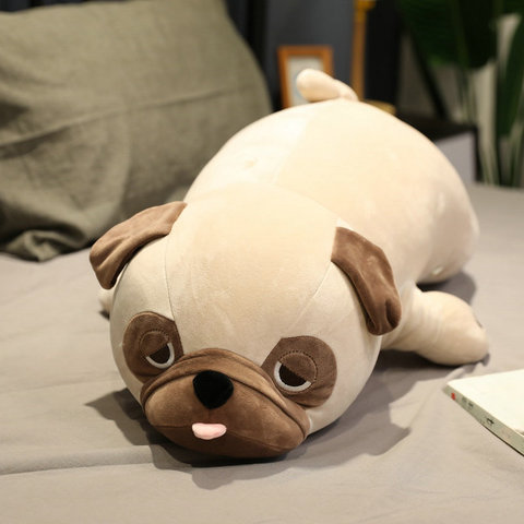 Pug Kawaii de 55-90cm para niños, juguetes de peluche de perros, almohada para dormir, regalo de cumpleaños, Navidad, San Valentín ► Foto 1/6