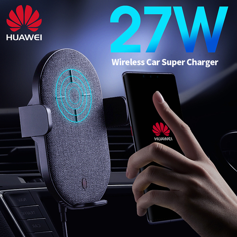 Huawei-cargador inalámbrico para coche, soporte de teléfono de 27W Qi TÜV, carga súper rápida para P30 Mate 30 Pro iPhone 11 Samsung S20 ► Foto 1/6