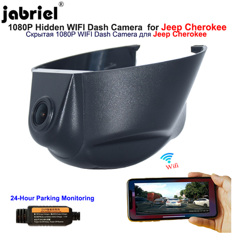 Jabriel oculta wifi 1080P cámara de salpicadero del coche de la cámara del coche dvr para jeep Cherokee xj kl Grand Cherokee wk2 2014, 2015, 2016, 2017, 2022, 2022 ► Foto 1/6