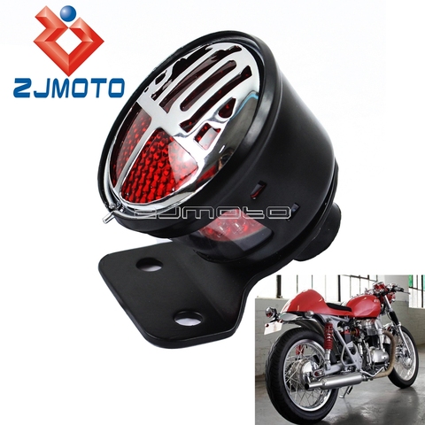 Luz trasera para motocicleta Harley LED, luz de freno para Cafe Racer Bobber Chopper con lámpara de placa de matrícula ► Foto 1/6