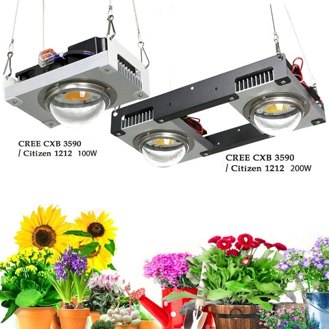 CF GROW CREE CXB3590 COB LED Grow luz espectro completo 100W 200W Citizen LED planta Grow lámpara para invernadero planta hidropónica ► Foto 1/1