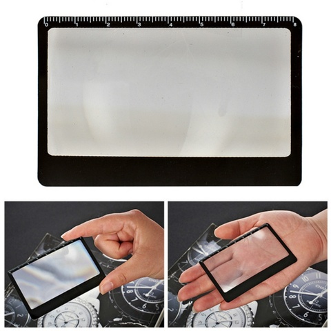 1 Uds. 3 lupa aumentador lentes de aumento de Fresnel bolsillo tarjeta de crédito tamaño lupa transparente ► Foto 1/6