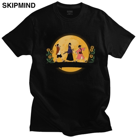 Camiseta Kawaii Moon Samurai Champloo para hombre, Camiseta de algodón puro de Mugen Fuu, camiseta de Manga corta de Anime, ropa de regalo ► Foto 1/1