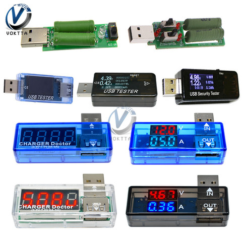 Pantalla Digital LCD, voltímetro USB, amperímetro, probador de voltaje de corriente tipo L, carga USB, medidor de potencia de capacidad multifunción ► Foto 1/6