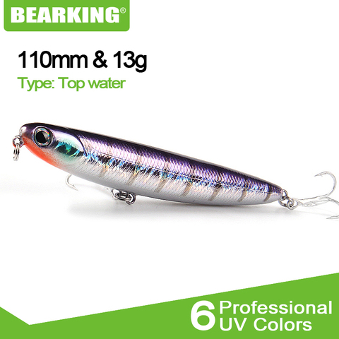 Bearking-señuelo de pesca cebo Swimbait Crankbait con 2 ganchos fuertes, lápiz de calidad de marca, 11cm, 13g, 1 unidad ► Foto 1/6