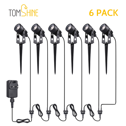 Tomshine-luces 6 en 1 para jardín, iluminación LED de bajo voltaje IP65, lámpara impermeable para exteriores, color blanco cálido, para pasarela, árboles y patio ► Foto 1/6